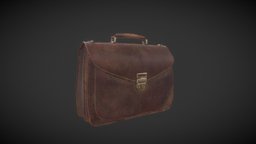 leather bag office leather, unreal, bag, vr, leatherbag, wornout, officebag, substancepainter, substance, unity, game, lowpoly