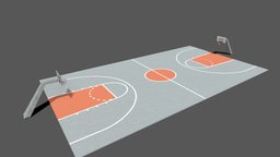 Basketball court, prop, basketball, backboard, blender, noai