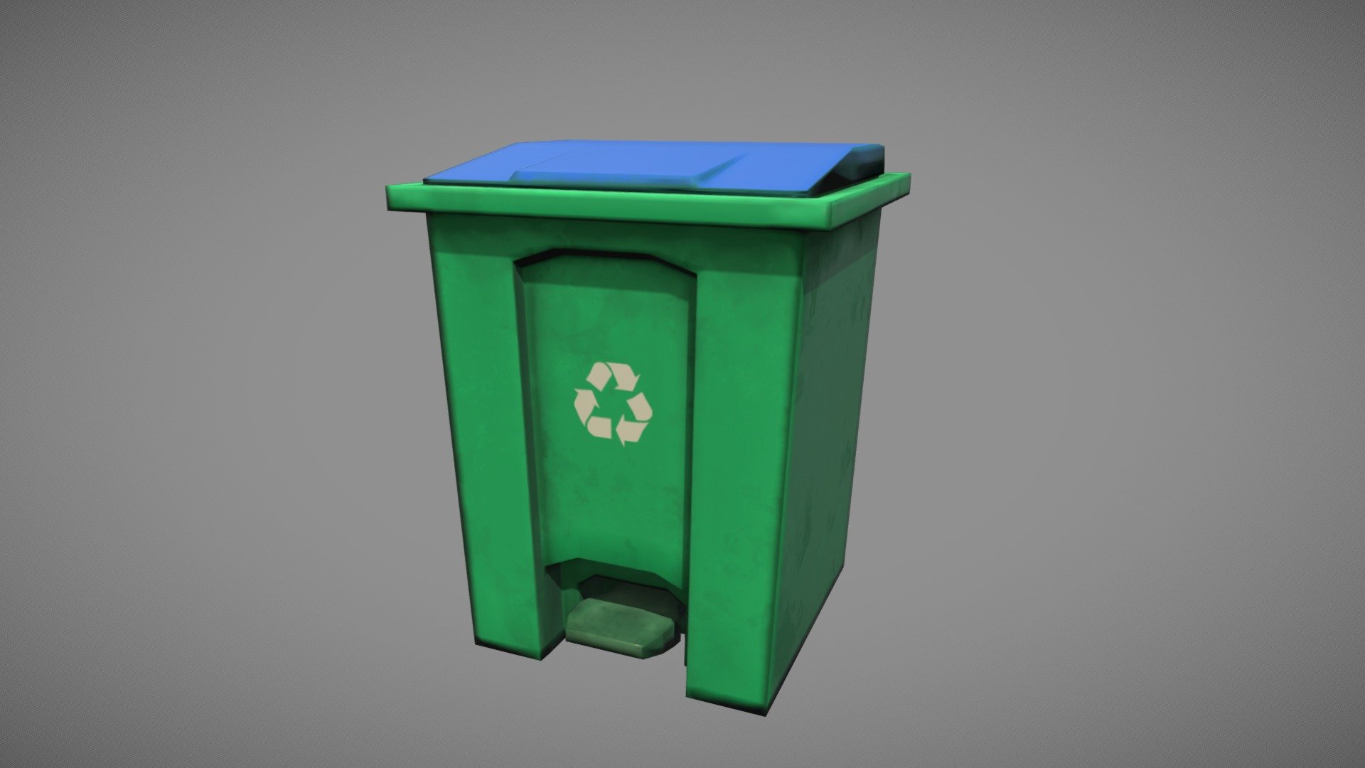 Trash Bin 3d Model Low Poly Asset for game 3d model
