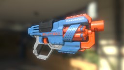 NERF Elite 2.0 Commander toy, nerf, weapon, low-poly, lowpoly, gun, plastic