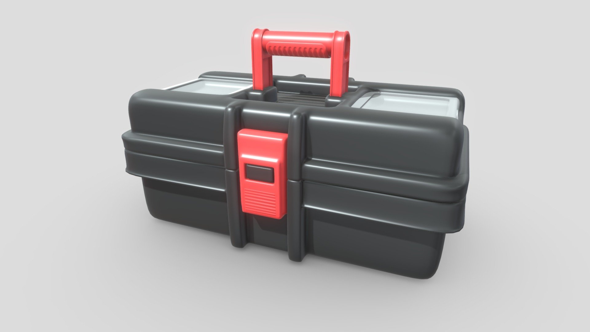 Toolbox 3D model that I made using Blender. Included are two subdivision levels of the body of the model. One is high poly and the other has a reduced number of polygons. Both models have their own set of PBR textures and make use of a normal map to add extra detail.

Features:


High poly model shown in model viewer
Includes GLTF file type instructions
Models use the metalness workflow and 4K PBR textures in PNG format
Models have been manually UV unwrapped
Models Use normal maps to add extra detail to the models
Blend file includes pre-applied textures as well as camera and lighting setups
Lighting provided by included HDRi map downloaded from HDRi Haven
Models have been exported in 4 file formats (FBX, OBJ, GLTF/GLB, DAE/Collada)

Included Textures:


AO, Diffuse (Alpha), Roughness, Gloss, Normal
UVLayout

The source file is uploaded in FBX format and is used for demonstration. In the additional file you will find all model exports and the textures that go along with them 3d model