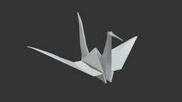 Paper origami crane