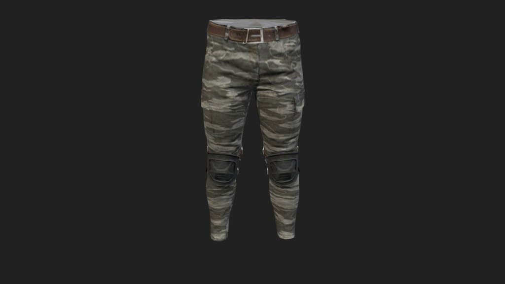 Uploaded for Skin-Tracker.com - PUBG Combat Pants (Grey Camo) - 3D model by Skin-Tracker (@stairwave) 3d model