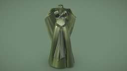 Female Elven Gown green, princess, fashion, elf, girls, long, clothes, with, transparent, collar, elven, gown, beautiful, costume, belt, womens, elegant, cape, dreamy, wear, gemstones, female, blue, fantasy, sash, strapless, decoroated
