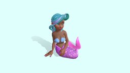 KEKOS Tropical Beach tropical, summer, mermaid, beach, siren, diver, character, cartoon, 3d, model, stylized, human, rigged, sea, , kekos