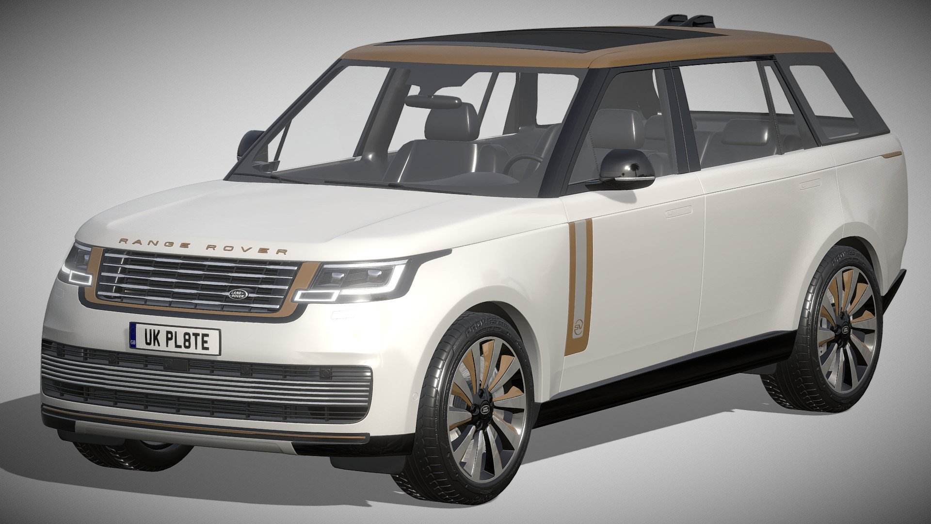 Land Rover Range Rover SV LWB Serenity 2022

https://www.landrover.com/vehicles/new-range-rover/sv.html

Clean geometry Light weight model, yet completely detailed for HI-Res renders. Use for movies, Advertisements or games

Corona render and materials

All textures include in *.rar files

Lighting setup is not included in the file! - Land Rover Range Rover SV LWB Serenity 2022 - Buy Royalty Free 3D model by zifir3d 3d model