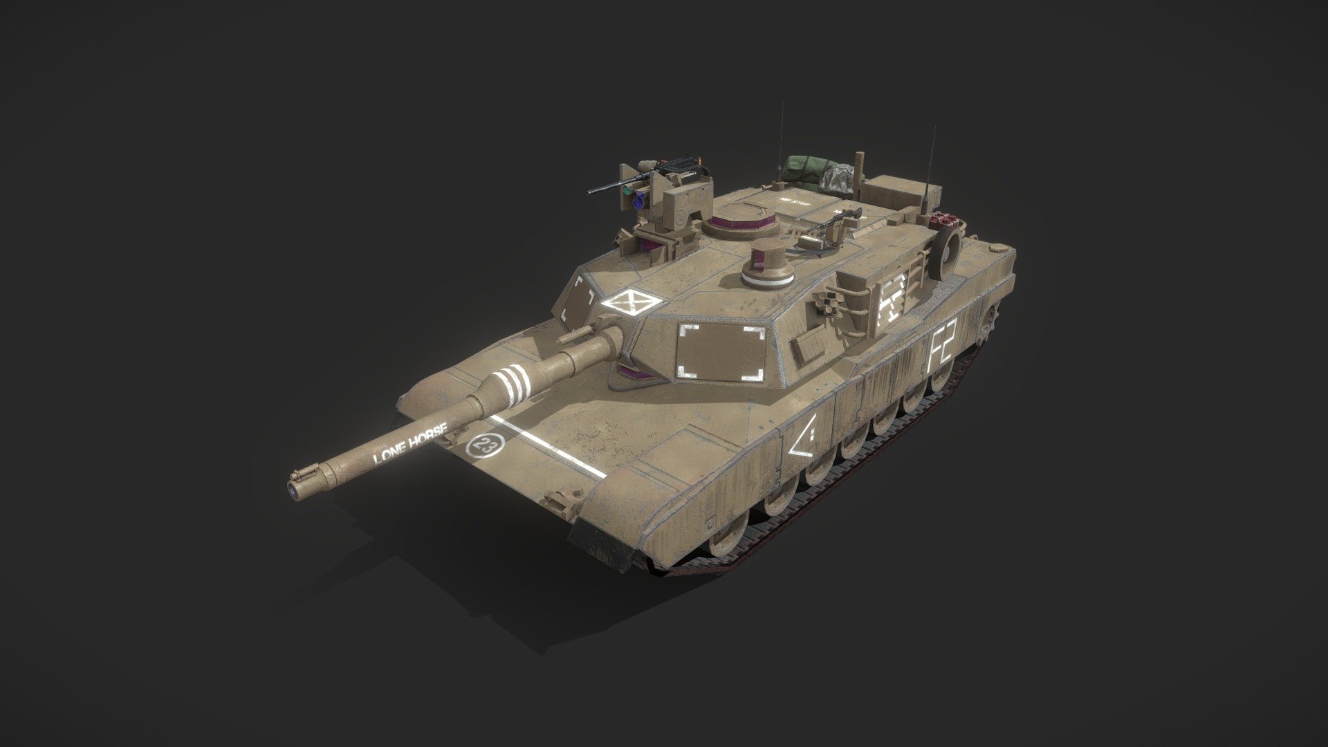 Low-poly model of the US M1A2 Abrams SEP v3 main battle tank. Accurately done as close to original as possible 3d model