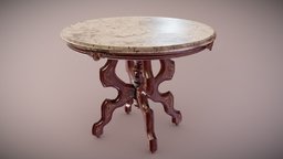 ATT antique, furniture, table, marble, aaa, fancy, game-ready, unreal-engine, ue4, unrealengine, attic, side-table, round-table, dekogon, unity, game, pbr, gameready, marble-table