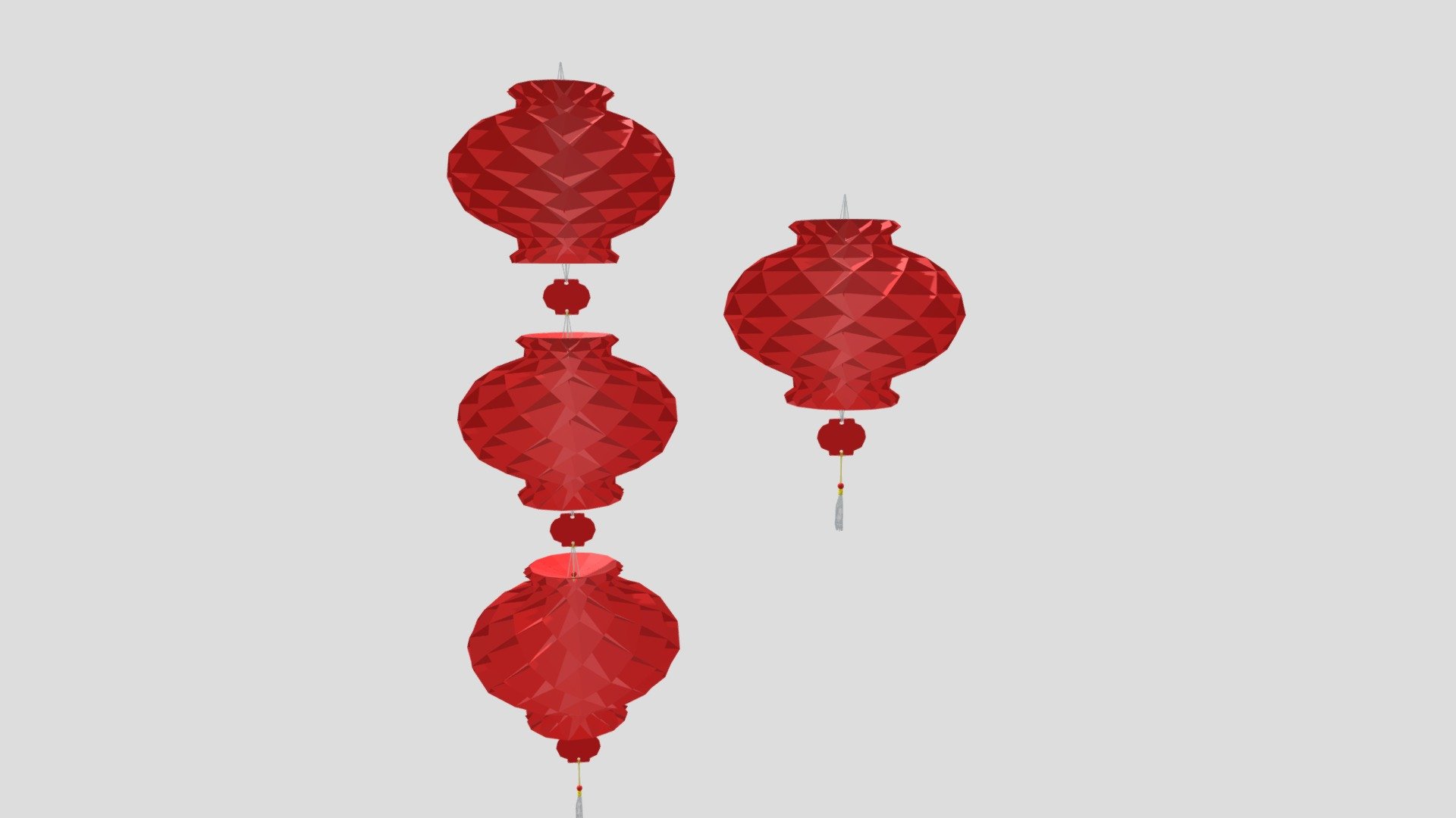 **chinese lantern 3D ** - chinese lantern - 3D model by pongpat Man (@pongpat) 3d model