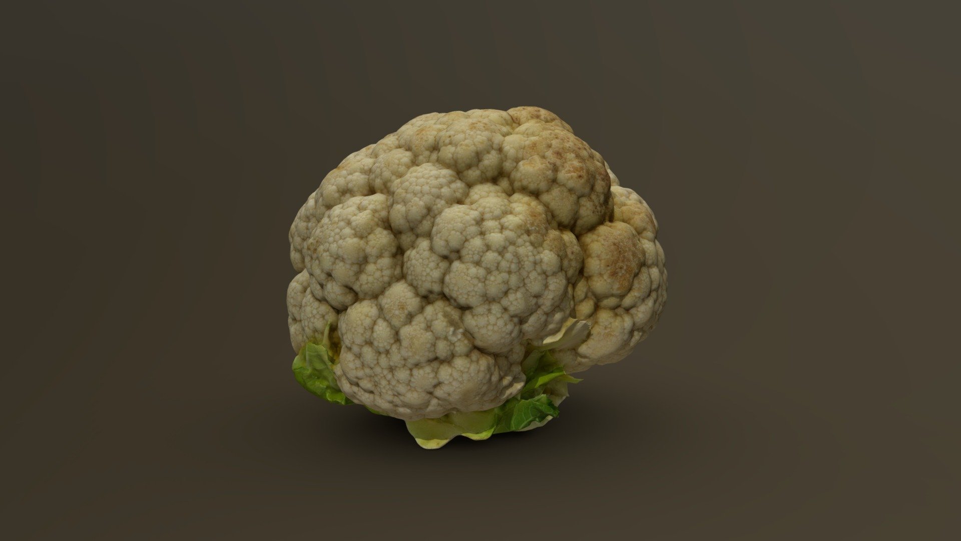 A cauliflower head model, 3D scanned from a real vegetable including the original texture (at 4096 x 4906 resolution) 3d model