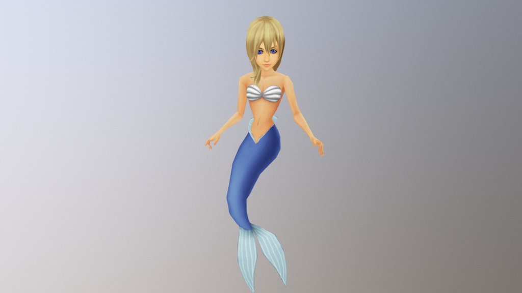 I don't own the model, I only made the animation - Mermaid Namine - 3D model by OtakuRuki 3d model