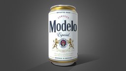 BEER MODELO CAN drink, modelo, packaging, can, summer, beverage, beer, brand, cold, cerveza, corona, canned, pinta, refreshing, vibes, chela, 3d, model