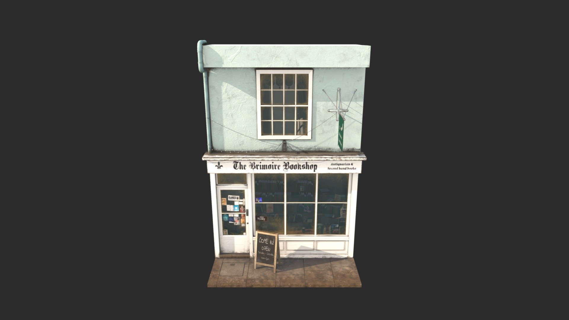 3D store front for game model. Maya, Substance painter 3d model