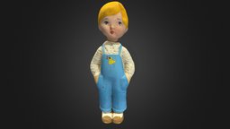 Old USSR Soviet Rubber Toy Child toy, boy, soviet, vintage, retro, photorealistic, child, old, scanned, rubber, ussr, photoscan, photogrammetry, 3d, model, scan, human