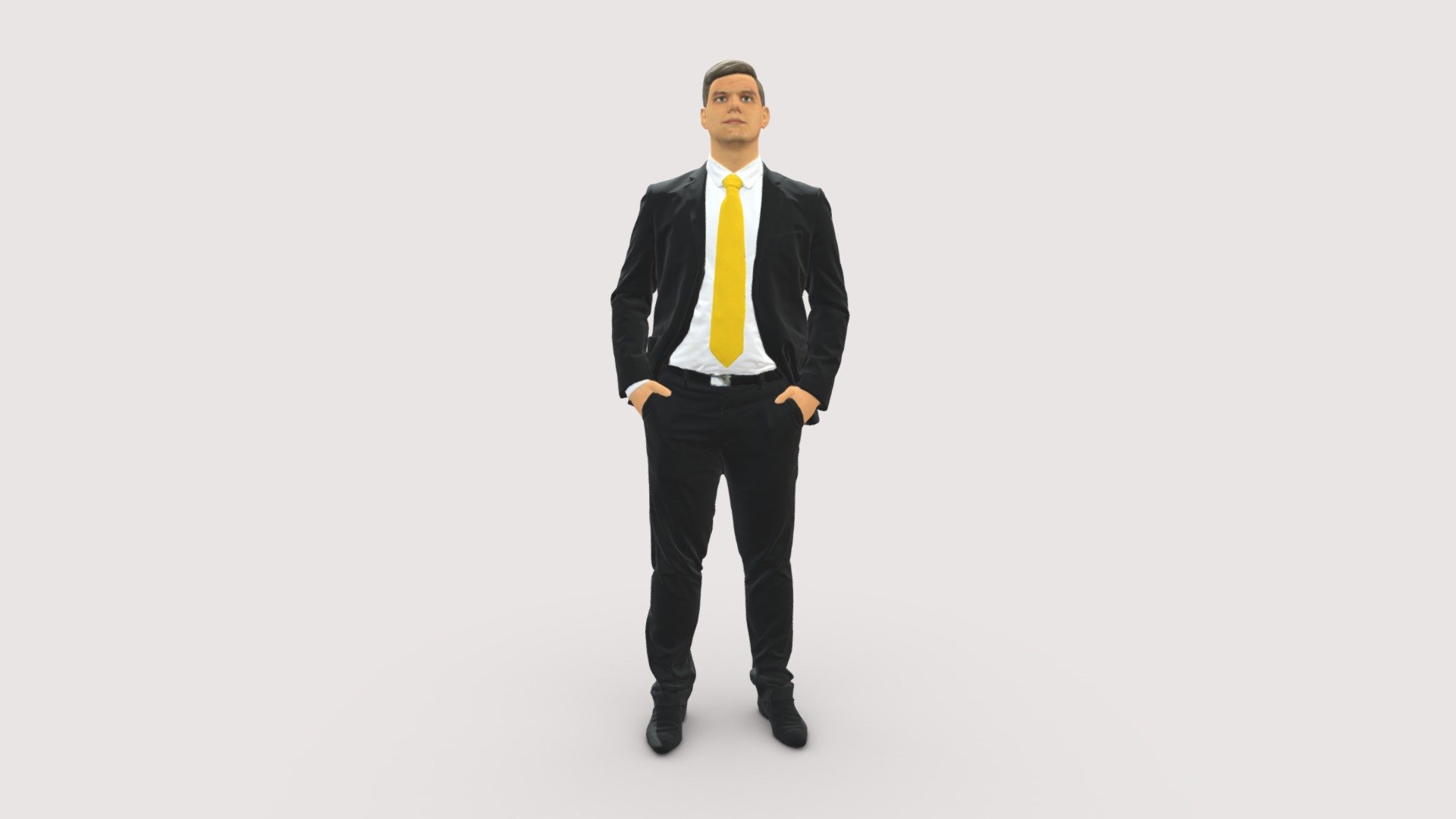 Man in suit and yellow tie 0489 - Buy Royalty Free 3D model by 3DFarm 3d model