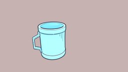 Cartoon Mug mug, kitchenware, handdrawn, cartoon, cup, anime