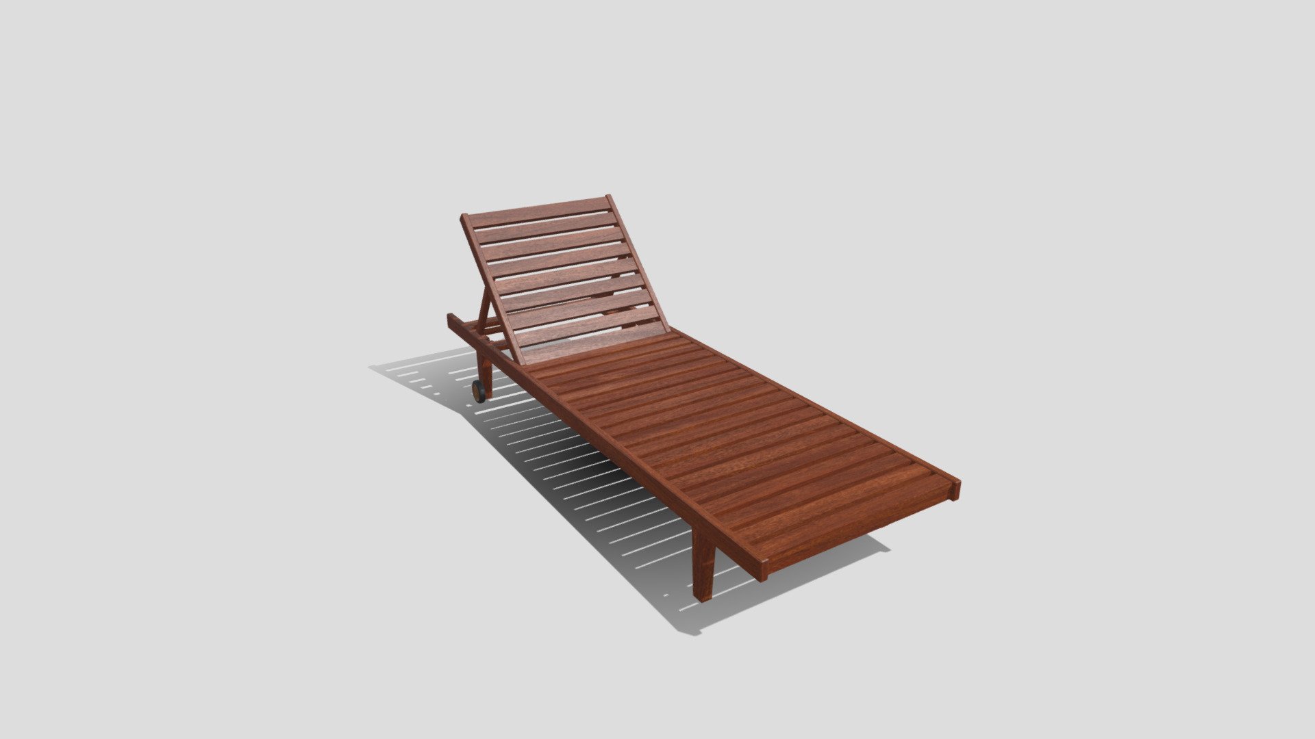 Low poly summer beach wood chair game ready 3d model