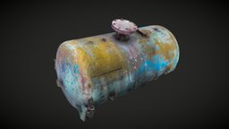 Rusty tank (scan) rust, tank, moss, photogrammetry, 3d