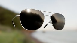 Generic Double-Bridge Square Sunglasses (Silver) 