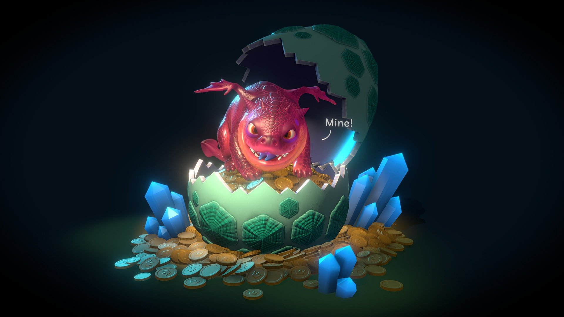 When greed is in your blood - Dragon Treasures - 3D model by 000734 3d model