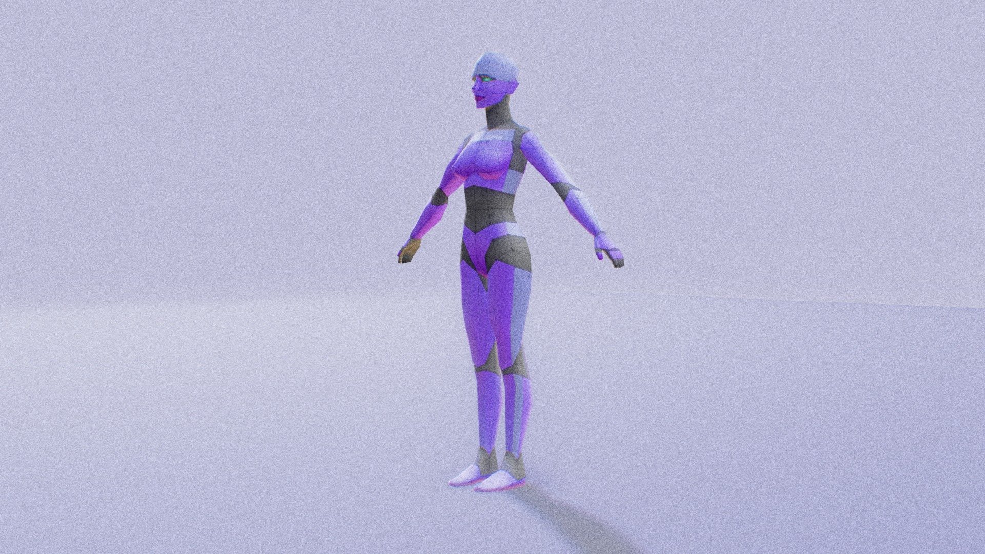 This is an animated test female humanoid character made of 1200 polys, showcasing efficient poly distribution and deformation. Hopefully this model can serve as decent reference for other 3D artists, on how to place polygons for animated characters.
I was a game production artist from Playstation 2 era, where a 1000 polygons back then were a bargain, so I still pride myself for being capable to craft under strict limitations.
I feel like a dinosaur from an bygone era 3d model