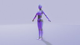 Animated Low Poly Female Humanoid Demo Character humanoid, polycount, lowpolymodel, character, lowpoly, female, test, animation, animated, human, hinxlinx
