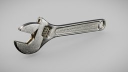 Rusty Adjustable Wrench adjustable, rust, rusty, wrench, shiny, metal, realistic, scanned, alloy, photometry, forged, pbr-texturing, pbr-materials, inciprocal