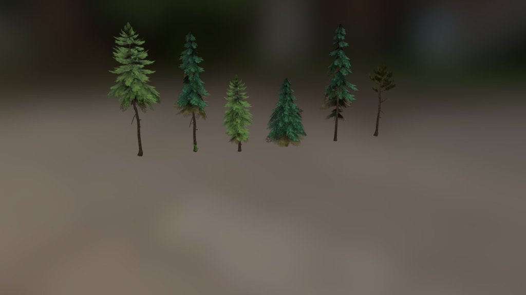 I made some new trees! :) Some firs and a pine (small). Created for a projekt during spring 2017.
The trees ar around 1.500 -3.500 poly, without being optimesed. You can reduce it by half and not lose any real volume. Might fix that at a later stage and uppload, we will se. 
Hope you have a good day :) - Trees - 3D model by Max.H.A.J 3d model
