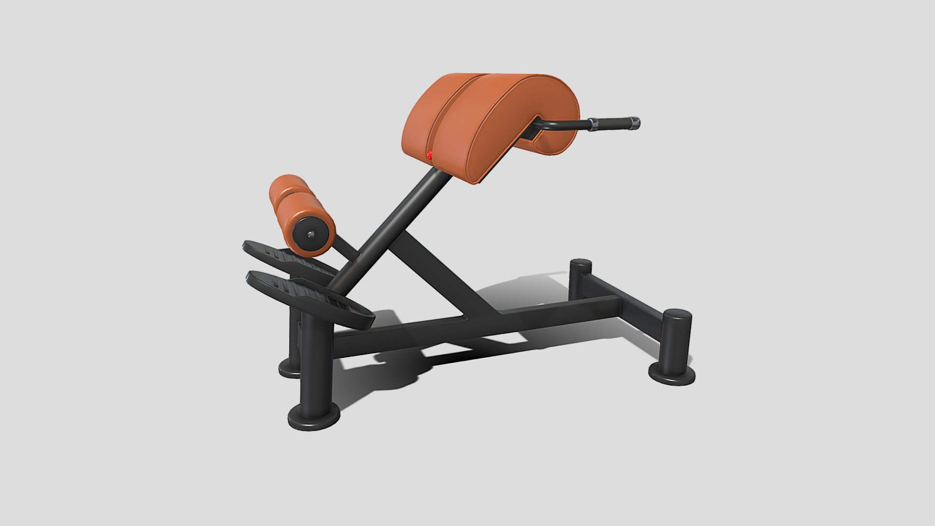 Gym machine 3d model built to real size, rendered with Cycles in Blender, as per seen on attached images. 

File formats:
-.blend, rendered with cycles, as seen in the images;
-.obj, with materials applied;
-.dae, with materials applied;
-.fbx, with materials applied;
-.stl;

Files come named appropriately and split by file format.

3D Software:
The 3D model was originally created in Blender 3.1 and rendered with Cycles.

Materials and textures:
The models have materials applied in all formats, and are ready to import and render.
Materials are image based using PBR, the model comes with five 4k png image textures.

Preview scenes:
The preview images are rendered in Blender using its built-in render engine &lsquo;Cycles'.
Note that the blend files come directly with the rendering scene included and the render command will generate the exact result as seen in previews.

General:
The models are built mostly out of quads.

For any problems please feel free to contact me.

Don't forget to rate and enjoy! - Hyperextension bench - Buy Royalty Free 3D model by dragosburian 3d model