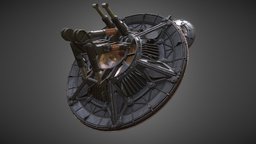 Hoverpad Set lift, device, vertical, hover, pad, midpoly, dieselpunk, animatable, stabiliser, substancepainter, substance, blender, vehicle, animated