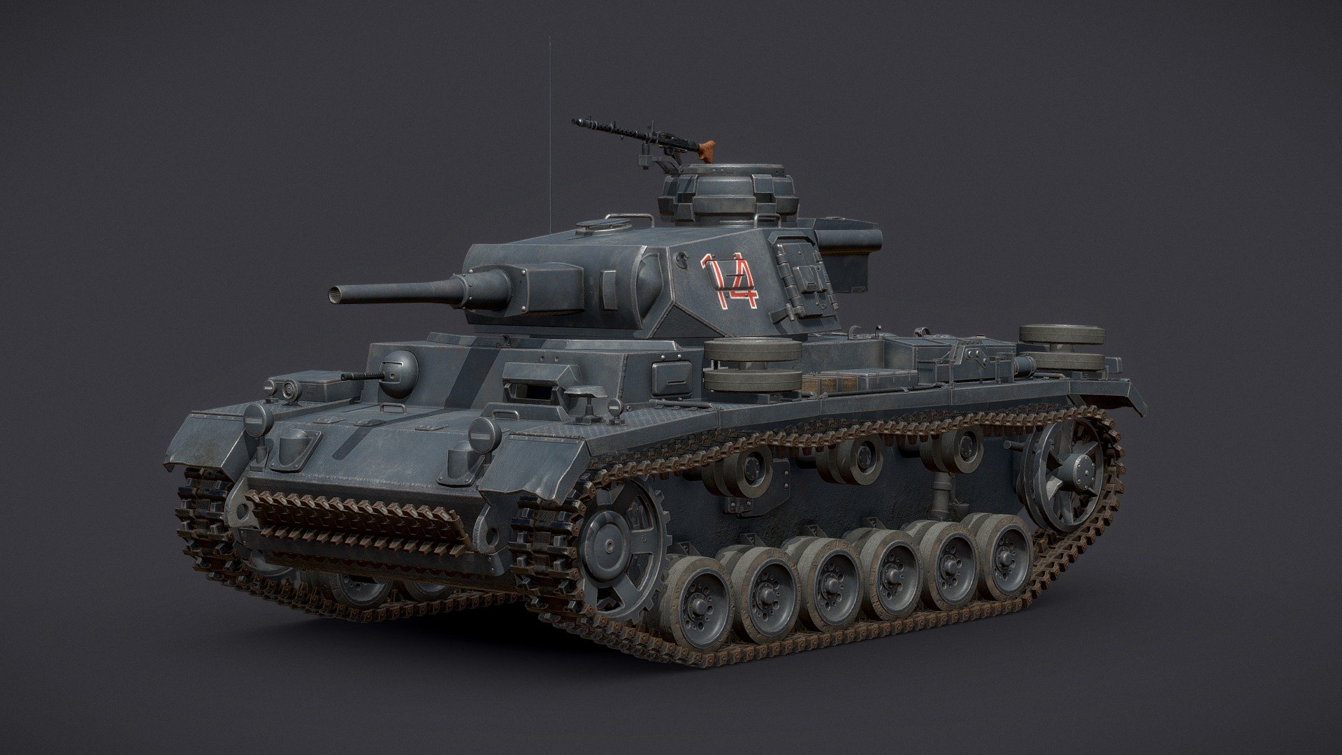 1941 Panzer III Ausf.J medium main battle tank, also known as the Panzerkampfwagen III Ausführung J 3d model