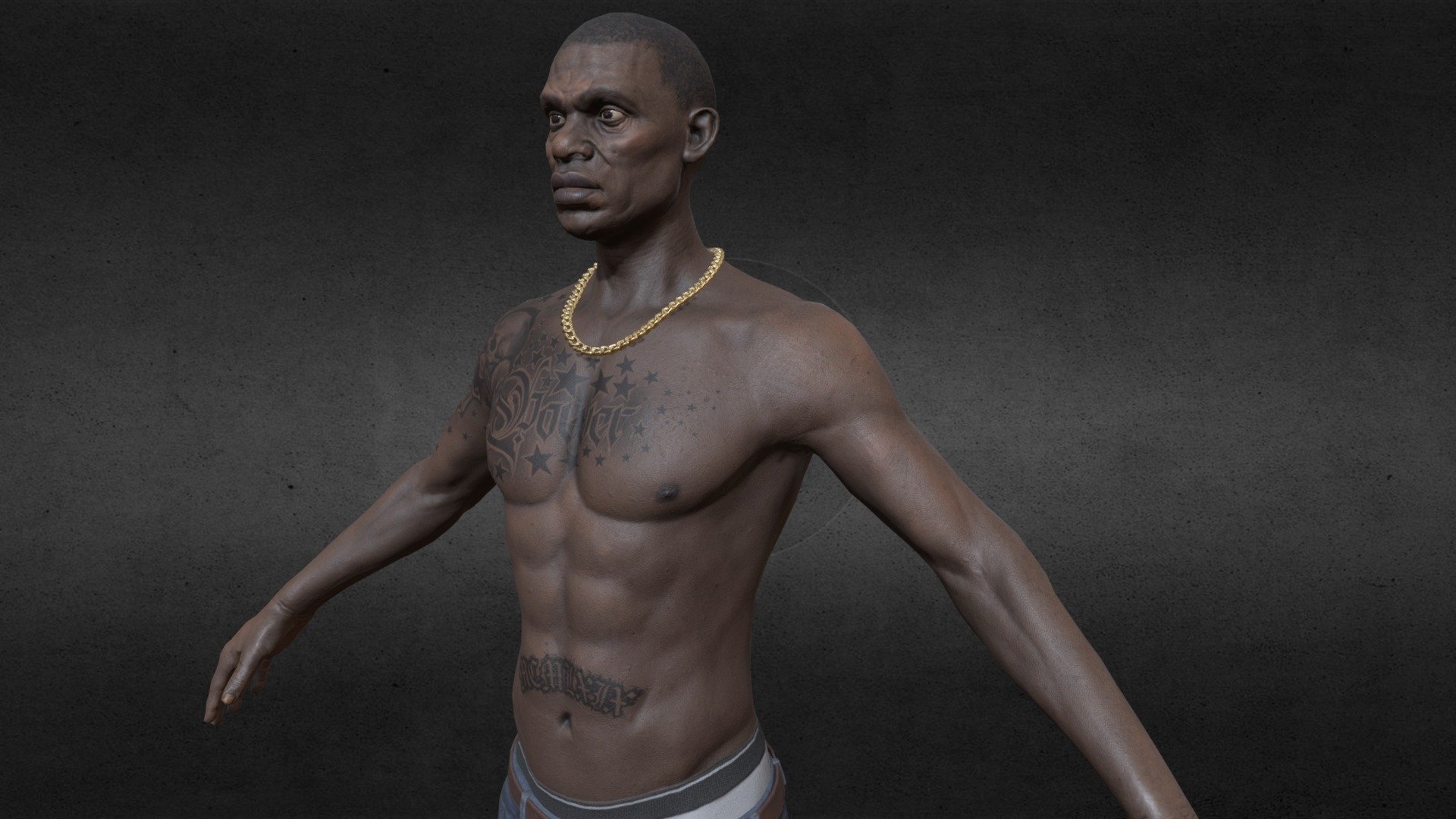 Game Ready Model

https://www.unrealengine.com/marketplace/en-US/product/urban-guy - Urban Black Guy - 3D model by ssaraksh 3d model