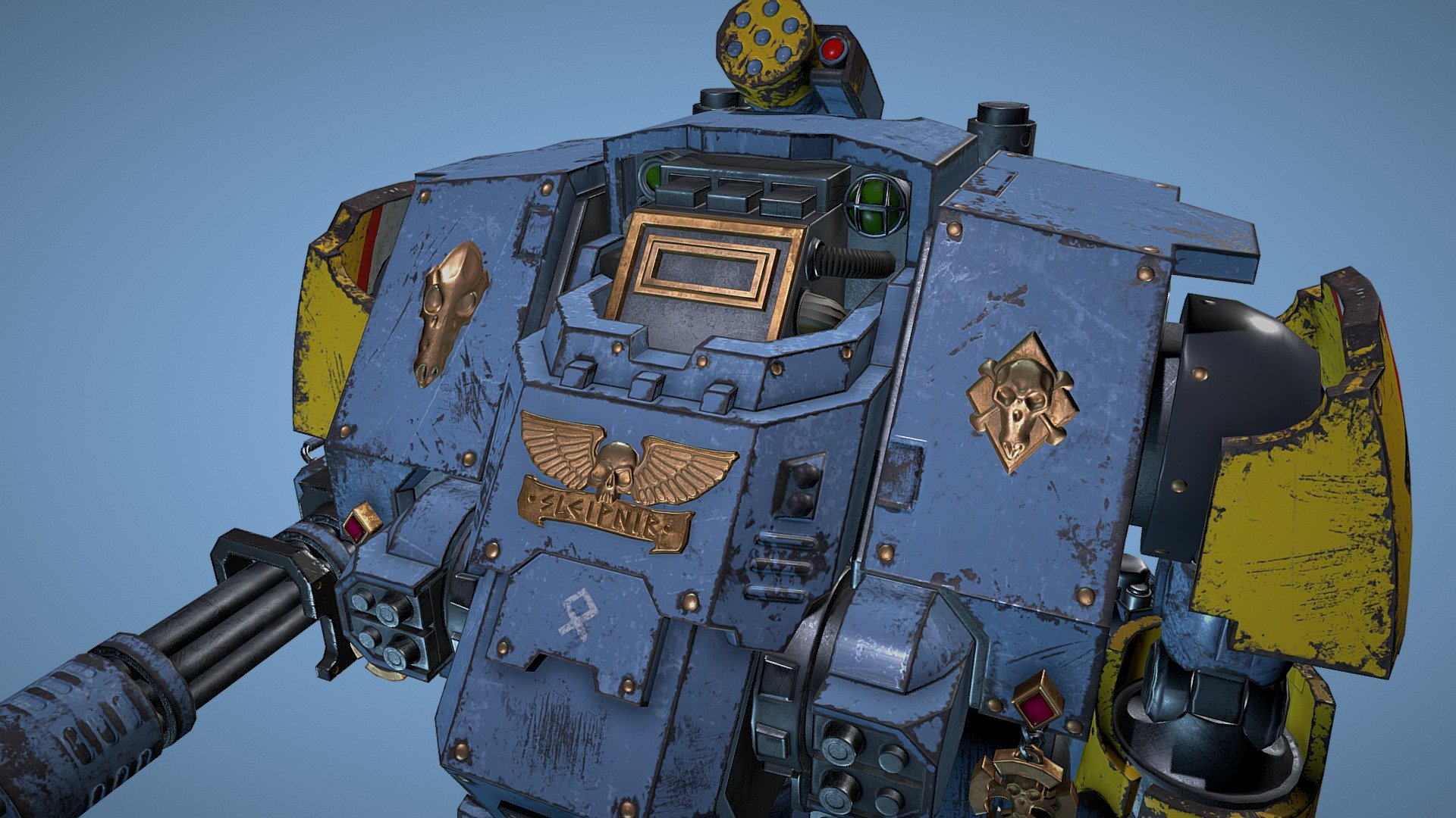 New textures;) Hello ZBrush - Dreadnought - 3D model by meenkatrin 3d model