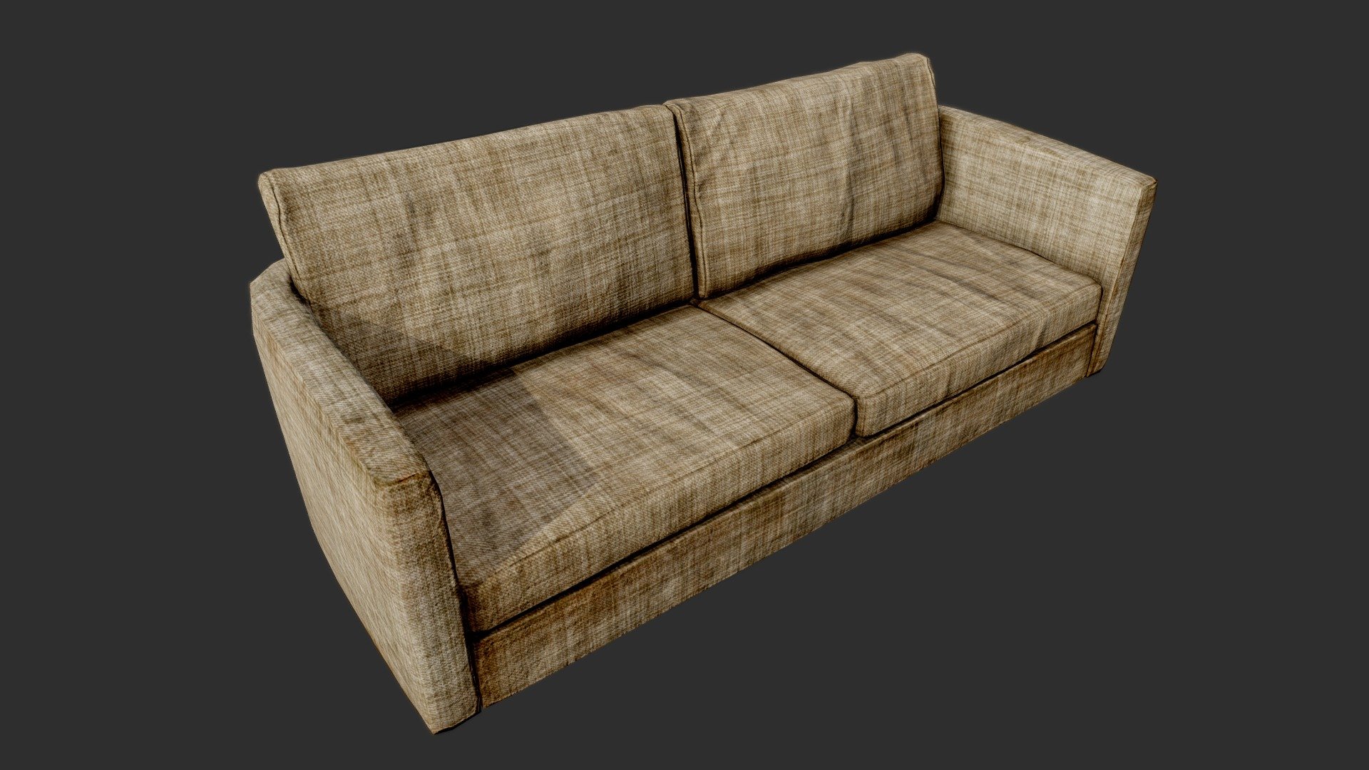 Old Dirty Couch 02 Retro - PBR

Very Detailed Low Poly Retro Old Cotton Couch / Sofa with High-Quality PBR Textures.

Fits perfect for any PBR game as Decoration etc. like Post Apocalyptic Environment or Horror Games for example

Created with 3DSMAX, Zbrush and Substance Painter.

Standard Textures
Base Color, Metallic, Roughness, Height, AO, Normal, Maps

Unreal 4 Textures
Base Color, Normal, OcclusionRoughnessMetallic

Unity 5/2017 Textures
Albedo, SpecularSmoothness, Normal, and AO Maps

2 x 4096x4096 TGA Textures

Please Note, this PBR Textures Only. 

Low Poly Triangles 

3778 Tris
1901 Verts

File Formats :

.Max2018
.Max2017
.Max2016
.Max2015
.FBX
.OBJ
.3DS
.DAE - Old Dirty Couch 02 Retro - PBR - Buy Royalty Free 3D model by GamePoly (@triix3d) 3d model