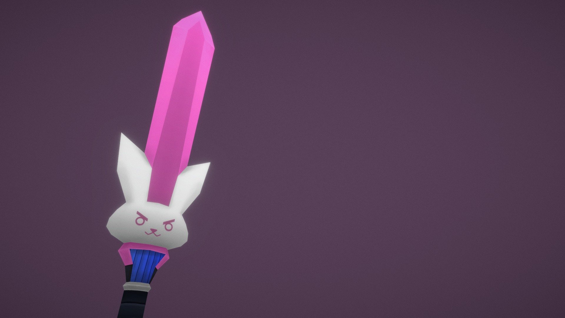 Low poly D.Va overwatch sword with handpainted texture. Studying 3d model