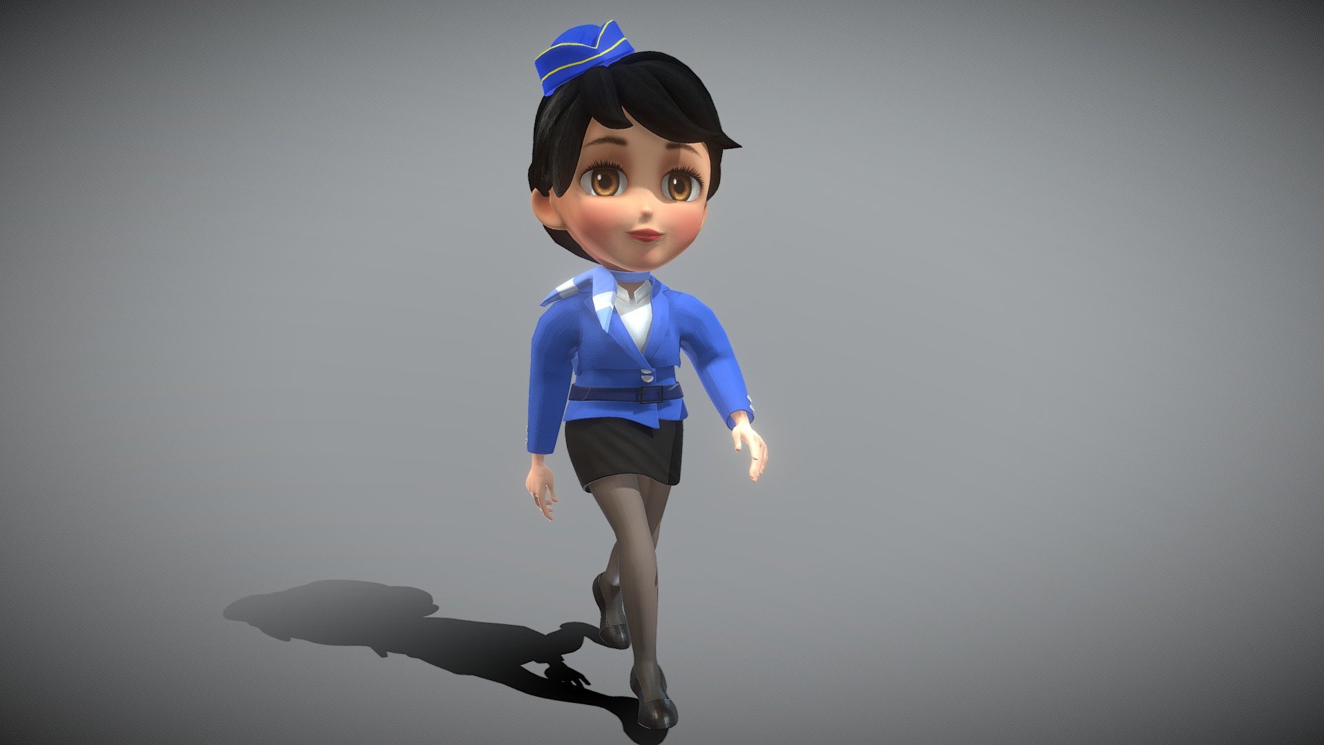 This is a very cute airline stewardess  model.

If you want more cute models, or you have any questions, please feel free to contact us.

E-mail: sgzxzj13@163.com - Airline Stewardess - 3D model by Easy Game Studio (@Jeremy_Zh) 3d model