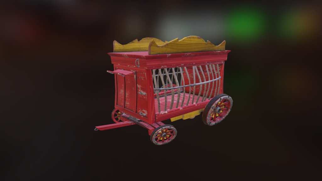 A little circus wagon I made for the video game project at school. (June 2015) - Wagon-Cage - 3D model by Monsieur P. (@monsieurp) 3d model