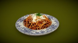 Spaghetti bolognese dish, pasta, realitycapture, photogrammetry, scan