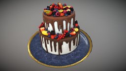 Fruit Cake food, fruit, cake, other, chocolate, birthday, decorated, dessert, bakery, vanilla, miscellaneous, berries, celebration, cake-topper, cherries, creamy, cake-cakes-cream, cakeclub, fruit-cake