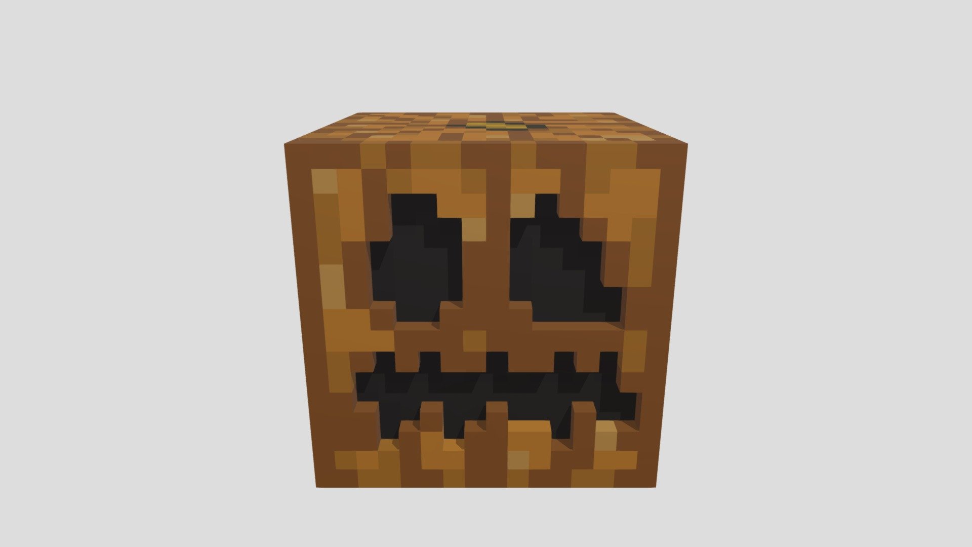 this is a minecraft carved pumpkin head 3d model