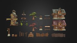 Liso Library 1 gameassets, blender, lowpoly