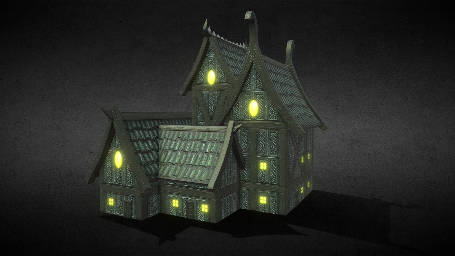 a creepy and haunted witch house 3d model