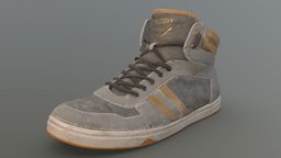 Used Gray Shoe (ShoesTexturingChallenge) shoes, old, sneakers, substance-painter-2, shoestexturingchallenge