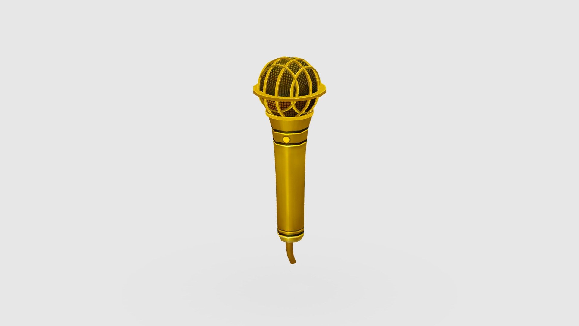 Gold microphone Low-poly 3D model - Gold microphone - 3D model by ler_cartoon (@lerrrrr) 3d model