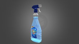 colin glass cleaner water, spray, spray-bottle, low-poly, 3d, 3dsmax, bottle