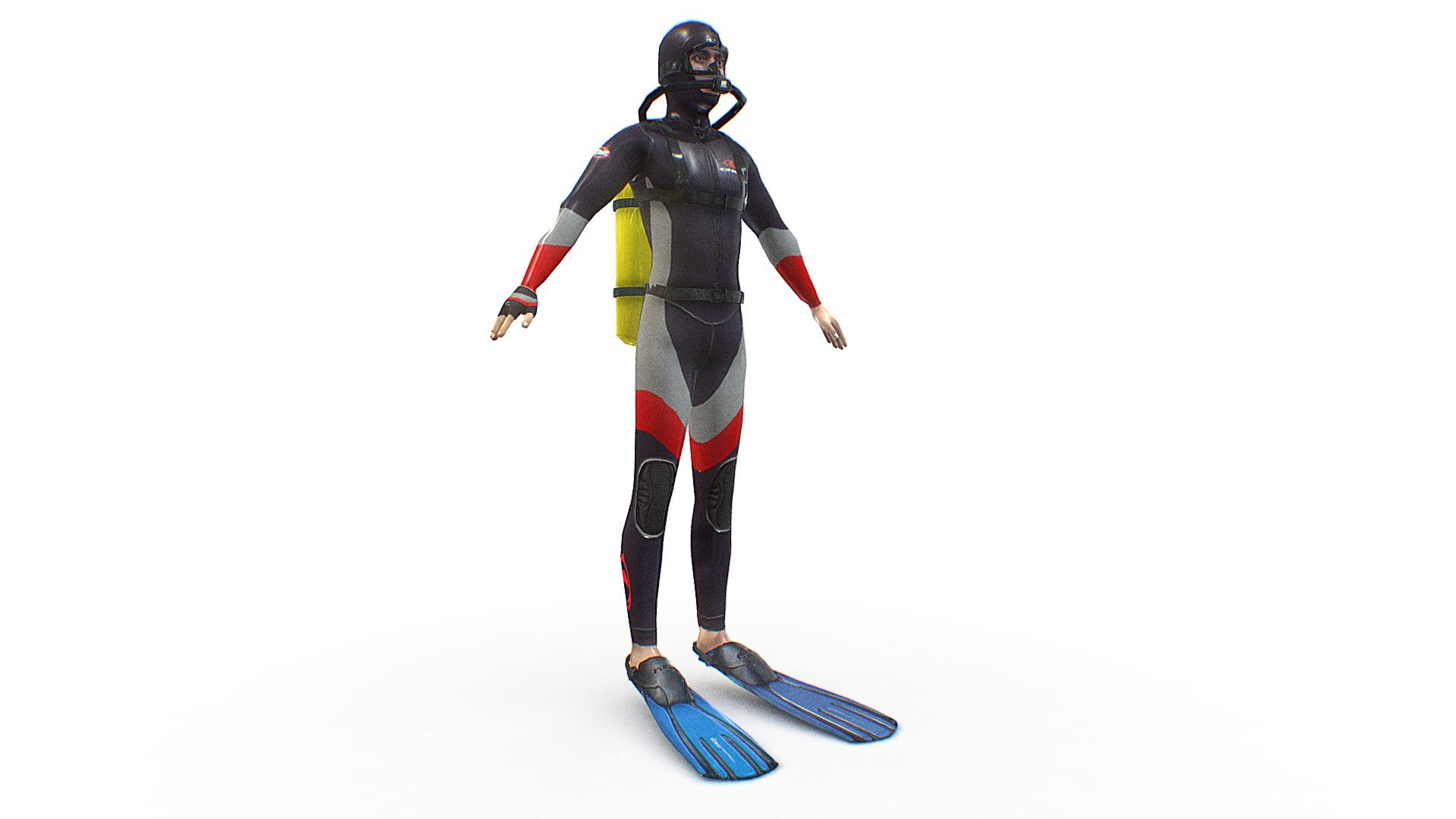 Scuba Diver 3D Model - Scuba Diver - Buy Royalty Free 3D model by Omni Studio 3D (@omny3d) 3d model