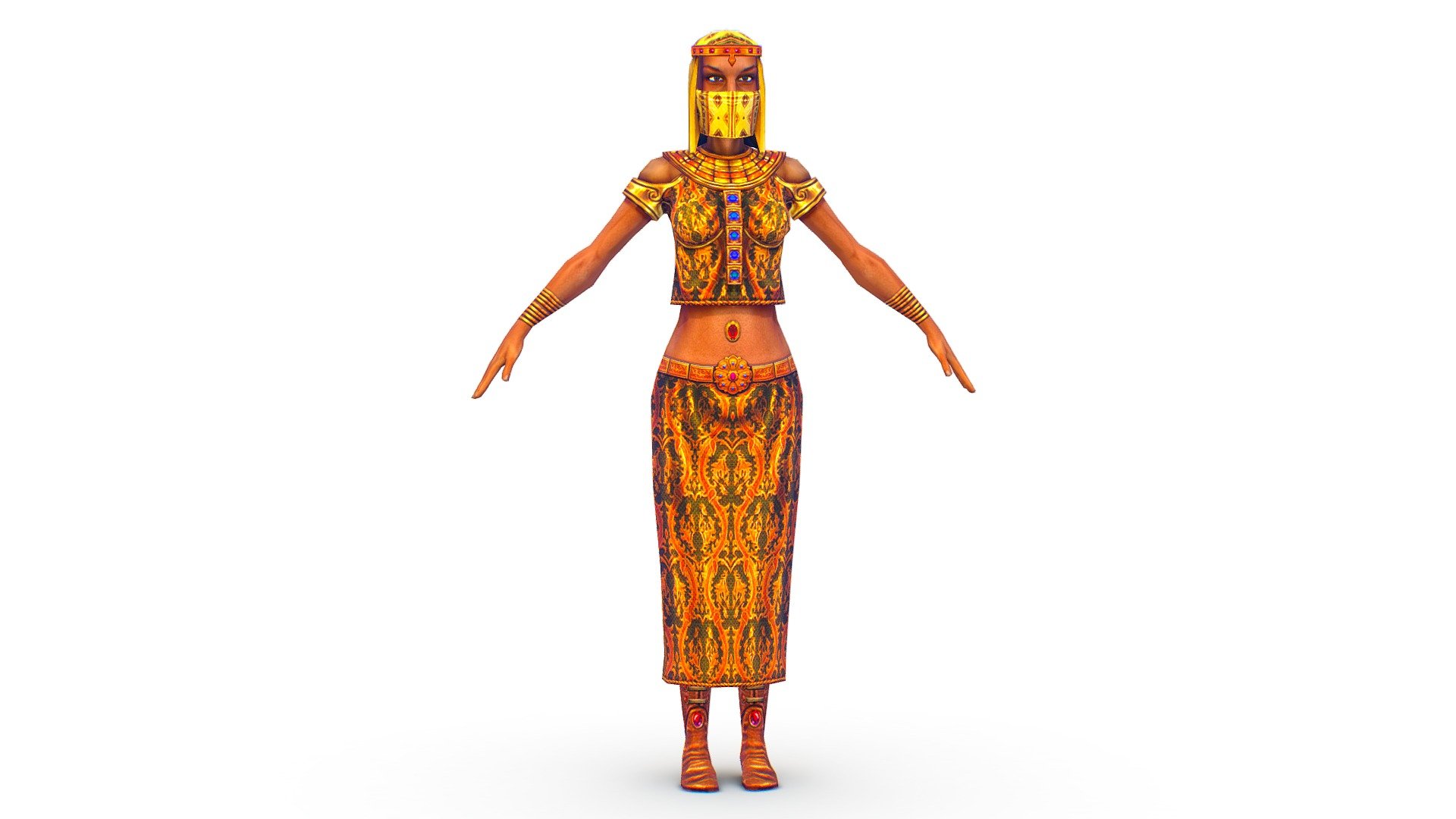Arab dancer in national costume - 3dsMax file included/ texture 512 color only 3d model