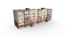 Five-storey Residential Building exterior, residential, russia, outdoor, denlog, storey, house, home, city, building