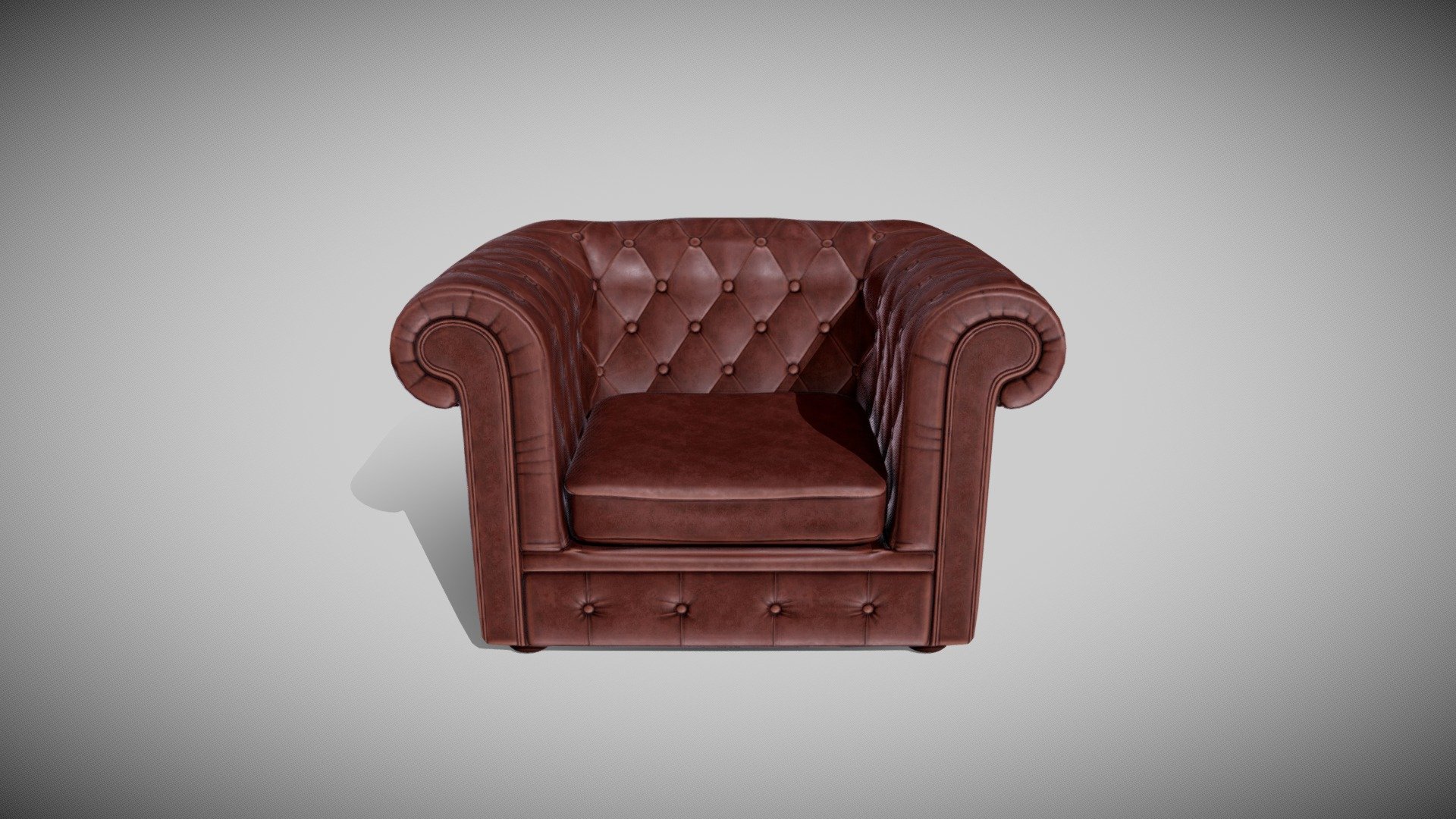 Ingame Sessel mit pbr textur - Chesterfield_Armchair - 3D model by DanielPeters 3d model