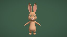 Cartoon Bunny rabbit, bunny, cute, farm, hare, character, cartoon, game, animal, fantasy